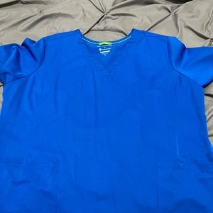 Healing hands scrub top royal blue